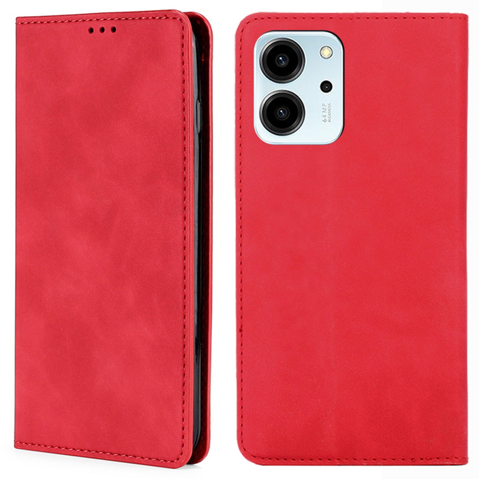 For Honor 80 SE 5G Card Slot Stand Phone Case Anti-Scratch PU Leather Skin-touch Feeling Magnetic Absorption Phone Shell For Honor 80 SE 5G Card Slot Stand Phone Case Anti-Scratch PU Leather Skin-touch Feeling Magnetic Absorption Phone Shell
